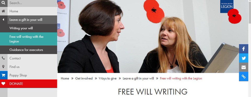 The British Legion Free Will Writing Service Image