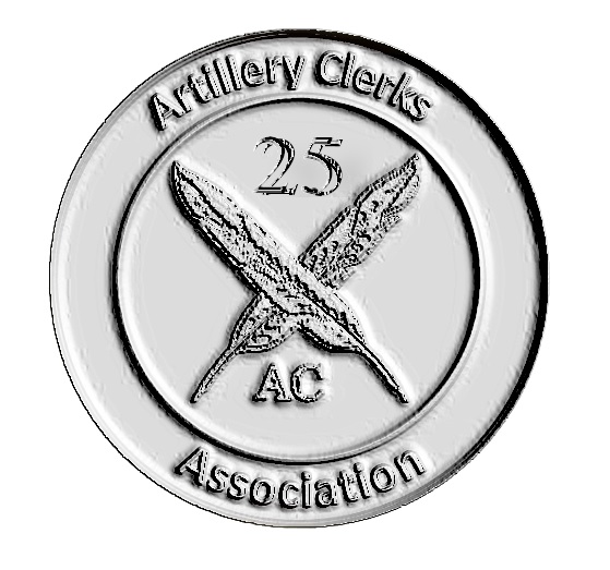 Commemorative Artillery Clerks' Association Badge in silver for the 25th Anniversary of the Assoiation