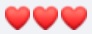Emoticon of 3 hearts in a row